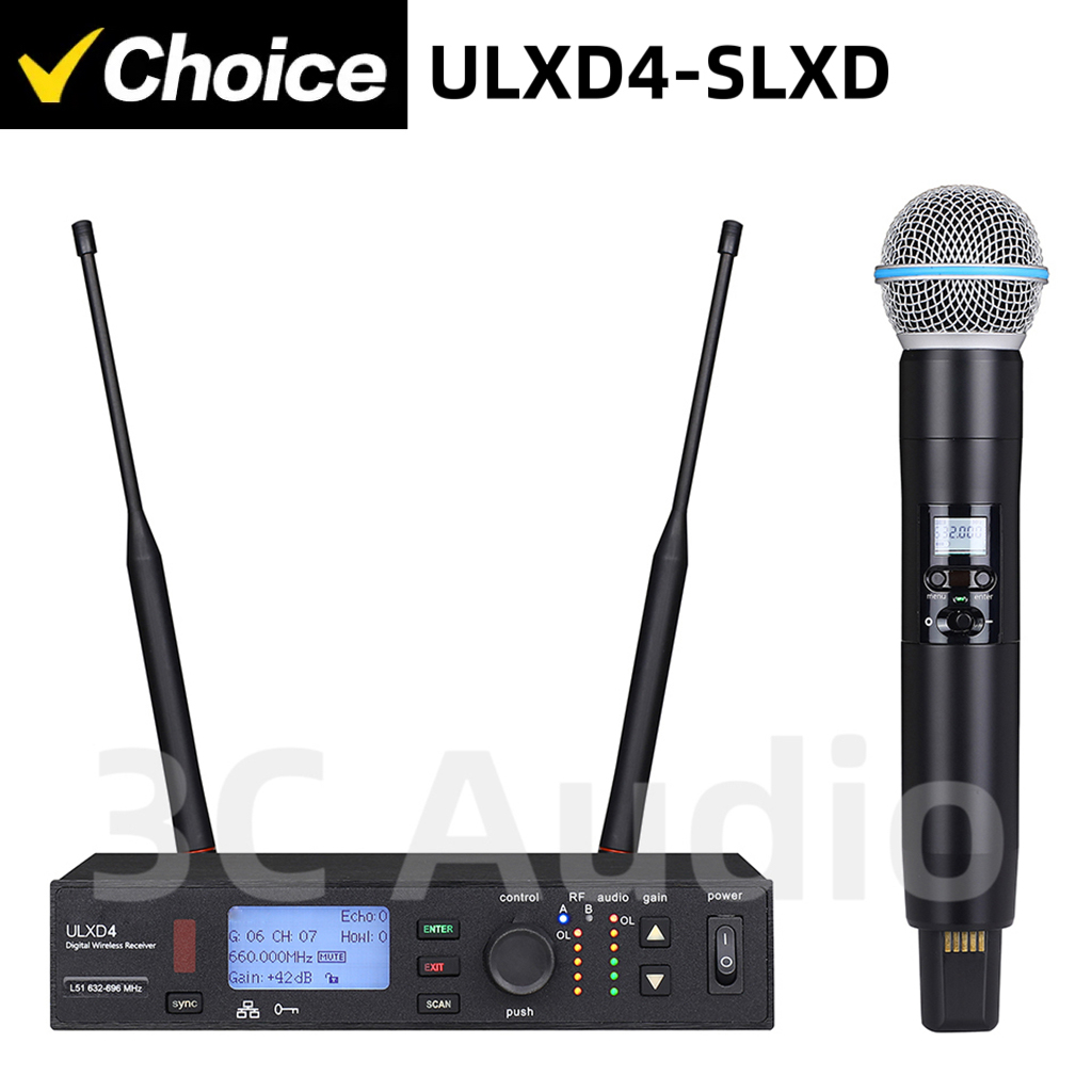 Shure Mic Sm58 - ULXD4-SLXD 500/600MHz micrófono inalámbrico profesional sistema