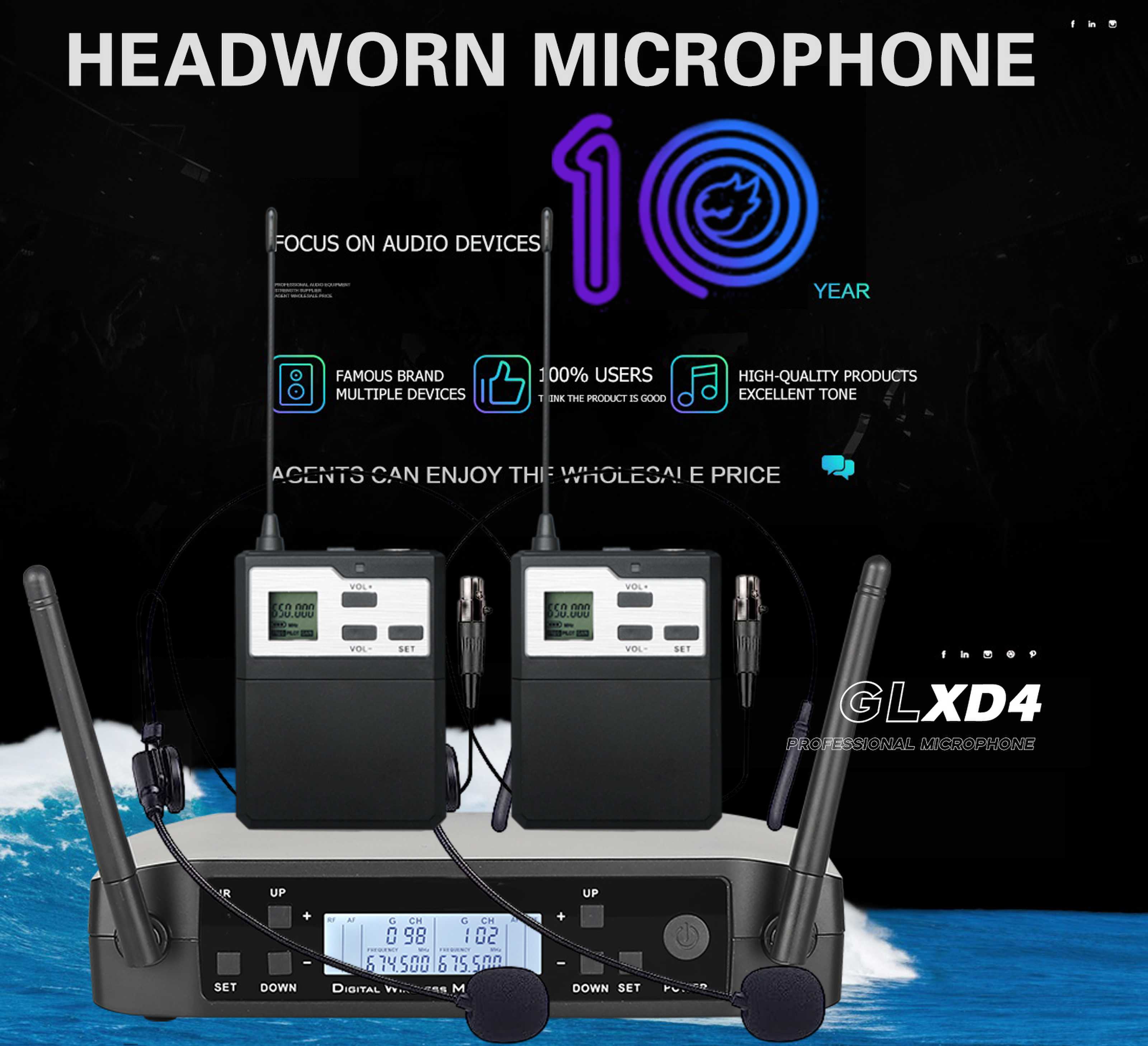 Micrófono inalámbrico UHF con  - Shure Mic Sm58 reseña y precio